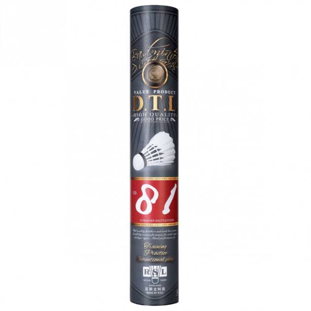 Lotki RSL DTL 81 do badmintona — piórowe lotki treningowe z korkową główką, tuba produktu