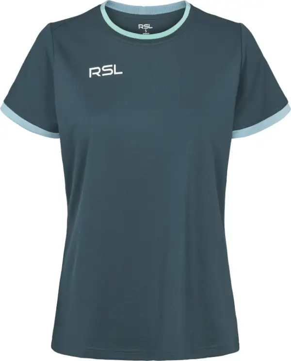 KOSZULKA RSL VELA W, damska koszulka do badmintona, widok z przodu, kolor New Navy