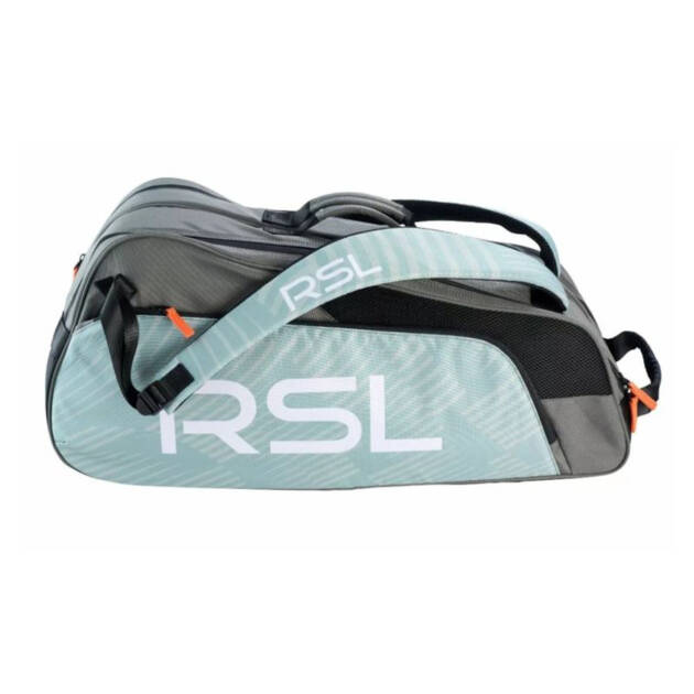 TORBA RSL RB914 TEAM GREEN — torba badminton, 2 komory, wentylowana kieszeń na buty, do 6 rakiet